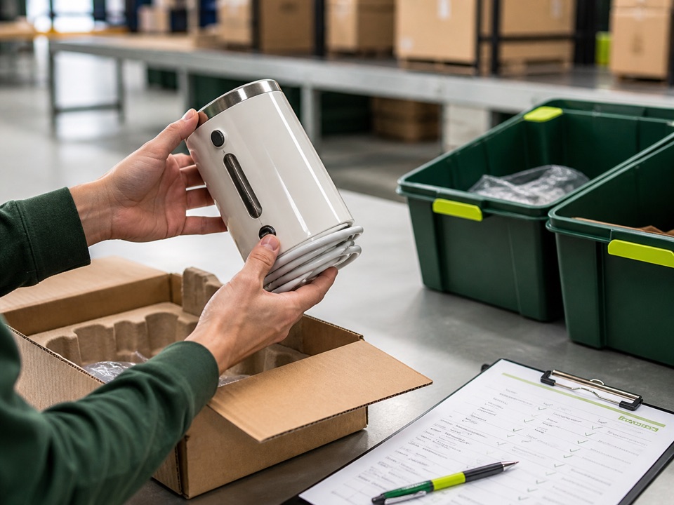 Returned product undergoing inspection